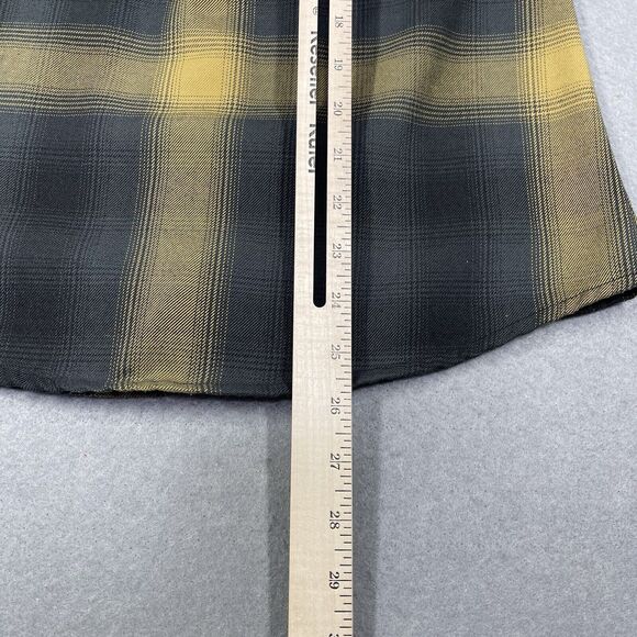 DIXXON Shirt Womens Small Black Gold Oil The Panhandle Plaid Snap Buttons - Picture 10 of 12